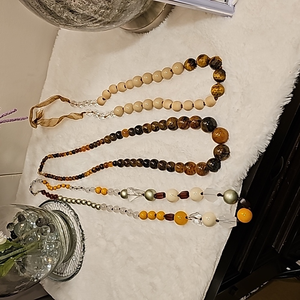 3 beaded necklaces selling as bundle